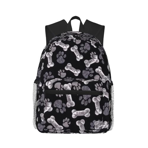 Sac à dos voyage pattes de chien imperméable et décontracté