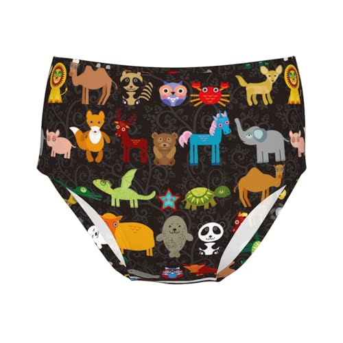 Funny Cartoon Animals Character Girls' Underwear Soft Cotton Little Girls Panties Comfort Briefs