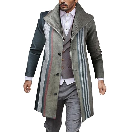 Veste d'hiver pour homme chaude en laine mi-longue pour bloquer le froid du matin