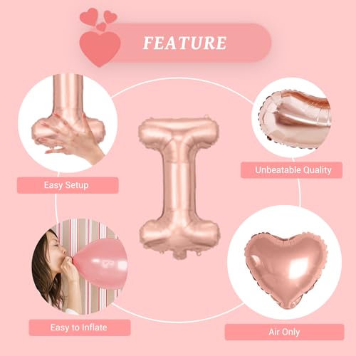 Image of Pink Will You Be My Girlfriend Balloons - Valentines Day Balloons Kit, Pink Heart Balloon with 200pcs Rose Petals, Valentines Day Romantic Decorations Special Night (WILL YOU BE MY GIRLFRIEND)