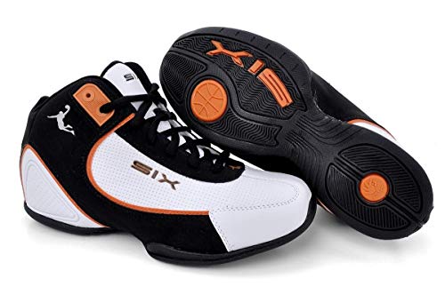 Tênis Masculino Basquete Six Street Original Cano Médio Branco e Laranja 42