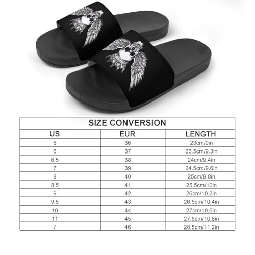 Skull and Wings Non Slip Slides Sandals for Women Men Quick Drying Shower Shoes for Bathroom Pool Beach2