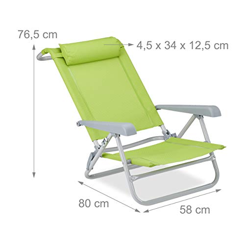Chaise pliable plage Relaxdays avec dossier inclinable 120 kg - 4