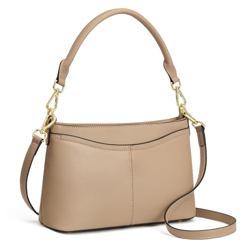 Image of Kattee Genuine Leather Crossbody Bags for Women Small Shoulder Purse Handbags with 2 Detachable Straps 6 Card Slots