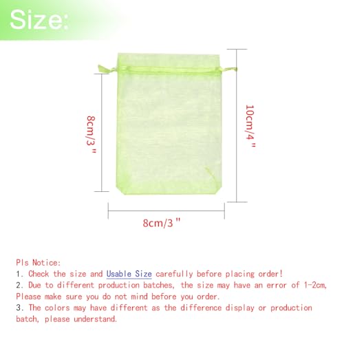 Image of Dealglad 50pcs Drawstring Organza Jewelry Candy Pouch Christmas Wedding Party Favor Gift Bags (3x4 inch, Light Green)