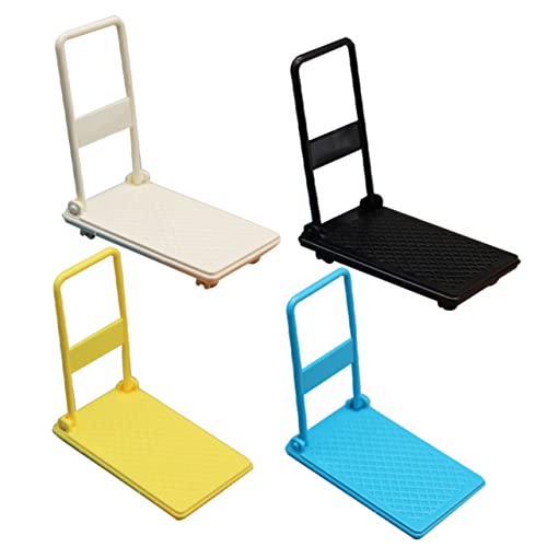 Veemoon 4 peças mini carrinho de plataforma para casa de bonecas carrinho simulado para decoração de mini paisagens acessórios de brinquedo para design realista