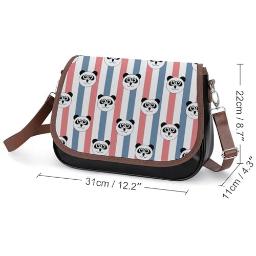 Pandas Head Crossbody Bag Anti-Theft Side Shoulder Bags Adjustable Leather Messenger Bag Unisex2