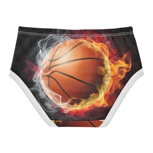 Personalized Toddler Girls Underwear 2t Cotton Panties for Girl Basketball Flame Black Briefs Girls Undies2