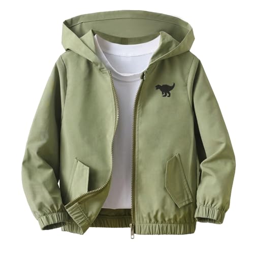 Boys Jacket with Hood Zip Up Hoodie Windbreakers Coat Long Sleeve Casual Clothes Kids Tops Hooded Outwear 4-7 Years