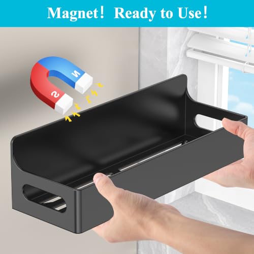 Image of HuggieGems Magnetic Water Bottle Holder for Fridge Black, 4 Pack