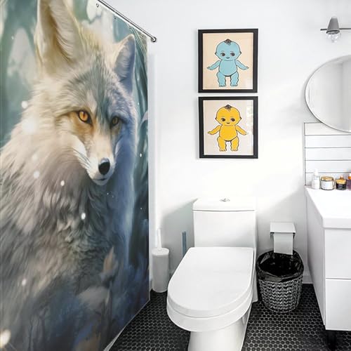 Rideau de douche renard imperméable anti-moisissure grand format 152x183cm - 3