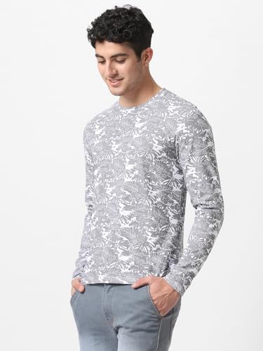 Image of Urbano Fashion Men's Printed Full Sleeve Slim Fit Cotton T-Shirt