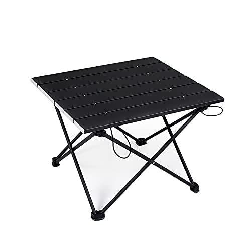 Table de camping pliable petite taille noire pour cuisine extérieure