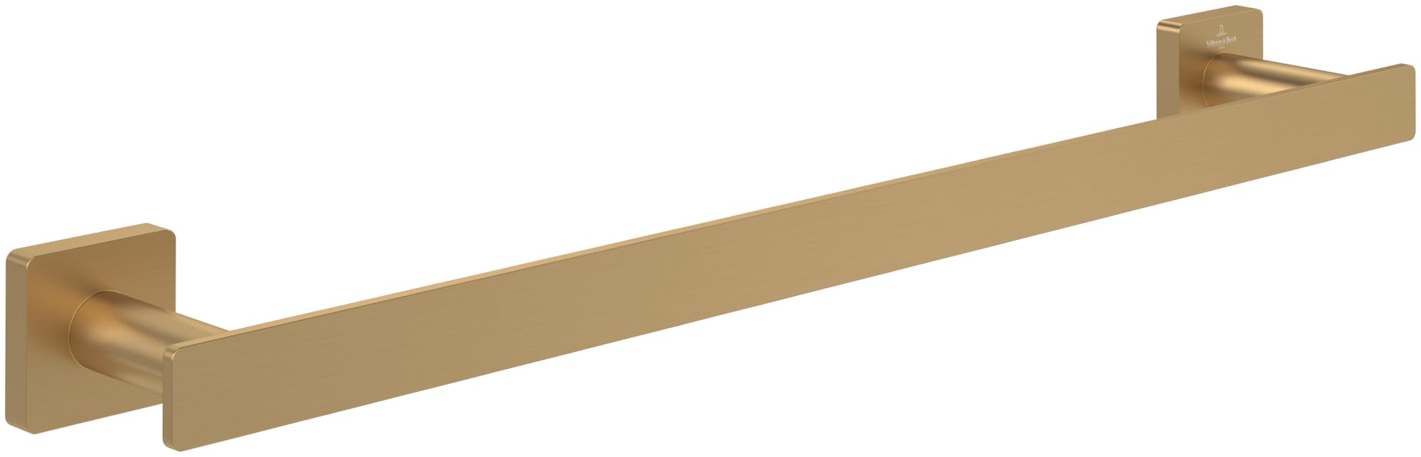Villeroy & Boch Elements Striking - Toallero de baño para Montaje en Pared, Barra de latón, toallero Rectangular, Longitud 495 mm, Oro Cepillado