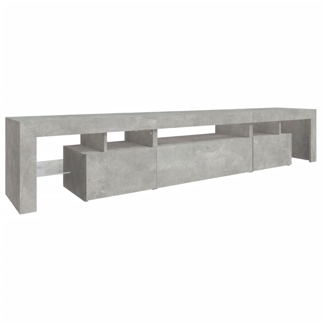 vidaXL Mobile Porta TV con Luci LED Grigio Cemento 215x36,5x40 cm