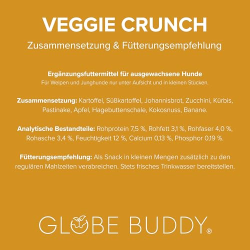 Veggie Crunch – Vegane Hundeleckerlis aus Gemüse & Früchten, Zertifiziert vegan – Nachhaltige, getreidefreie Snacks ohne künstliche Zusätze – 200 g