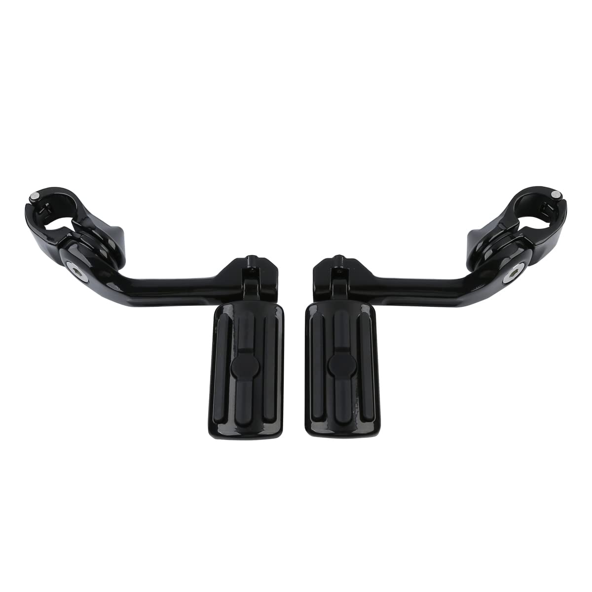 Green-L Uniwersalny motocyklowy regulowany podnóżek szosowy 1-1/4 cala z długim kątowym uchwytem montażowym pasuje do Yamaha Harley Touring Road King Street Electra Glide Ultra Sportster Softail Dyna