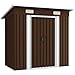 Produktbild vidaXL Geräteschuppen mit 2 Entlüftungsöffnungen Schiebetür Gerätehaus Gartenhaus Schuppen Gartenschuppen Braun 194x121x181cm Stahl