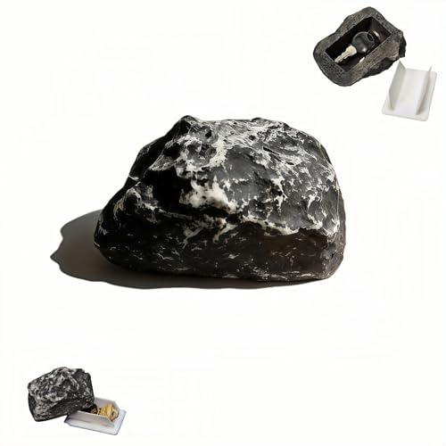 Hide-a-Spare-Key Fake Rock, Waterproof Outdoor Key Holder with Removable Tray,