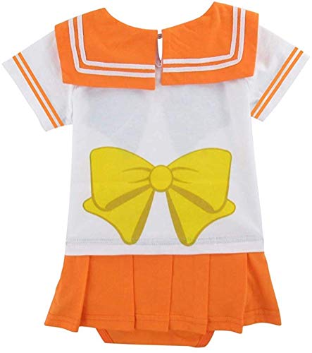 Cosplay Life Sailor Moon Cosplay Onesie Dress For Baby Girls 0 Months To 2 Years - Anime Halloween Outfit For Newborn (Venus Orange, S) #TOP1