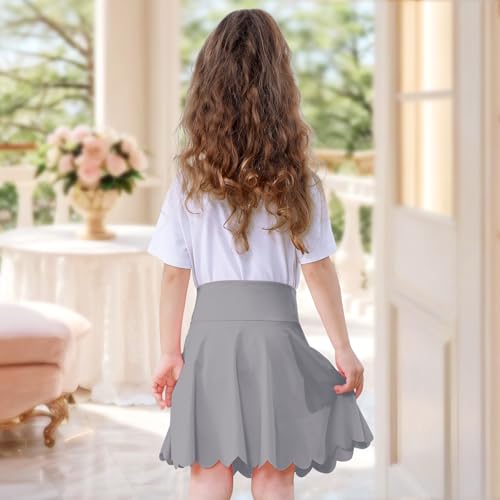 Toddler Girl Skirts with Shorts and Pockets Athletic Shorts Skirts for Girl A Line Scalloped Tennis Skater Skorts4