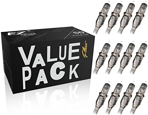 EZTAT2 Tattoo Needle Cartridges Assorted 50Pcs #12 Standard Curved Magnum Mixed 15RM 17RM 19RM 21RM 23RM for Rotary Tattoo Pen Machine Supply