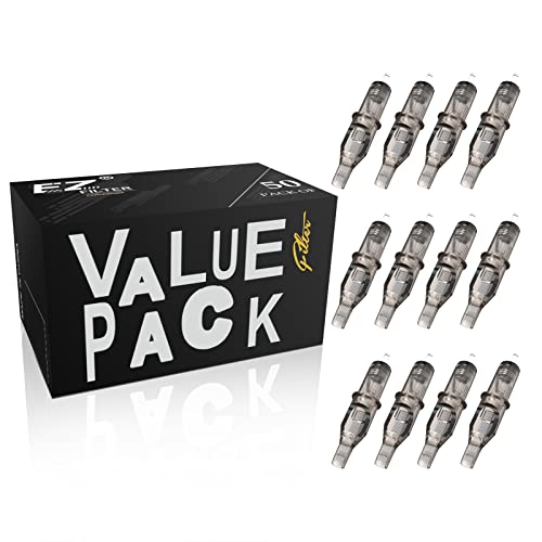 Eztat2 Tattoo Needle Cartridges Assorted 50Pcs #12 Standard Curved Magnum Mixed 15Rm 17Rm 19Rm 21Rm 23Rm For Rotary Tattoo Pen Machine Supply #TOP12
