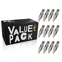 EZ 50Pcs Tattoo Cartridge Needles Mixed #10 Bugpin Flat Magnum 7M1 9M1 11M1 13M1 15M1 Assorted for Rotary Tattoo Machine Supply