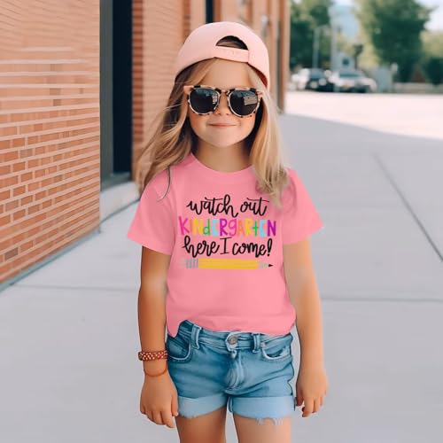 Image of Kindergarten Shirts for Girls Watch Out Kindergarten Here I Come Shirt Kids Back to School T Shirt Children School