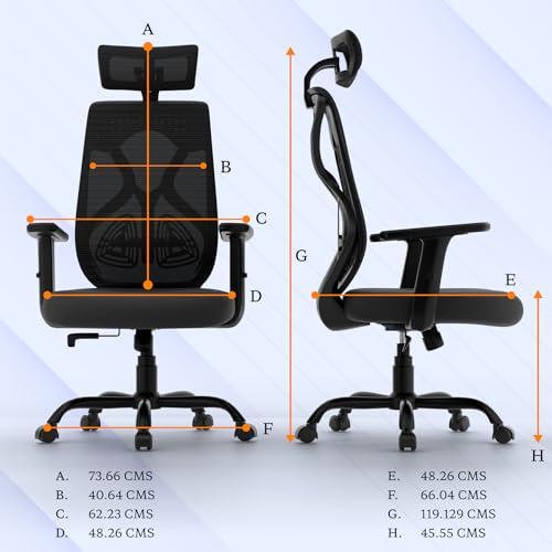 Image of Titan Ergonomic Office Chair for Home & Office | Adjustable Armrests | 120 Recline | Lumbar Support | Thick Cushioned Seat | Heavy-Duty Base | 3 Years Warranty (Black)