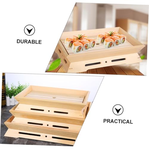 Bandeja doble de sushi estilo japonés de plástico miniatura 6