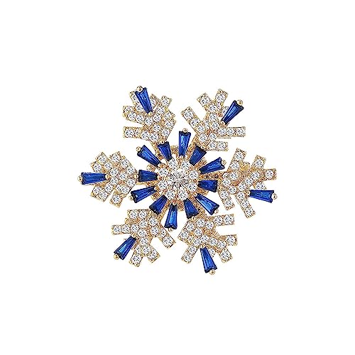 Broches rotatives flocon de neige en zircon pour femmes et veste tendance