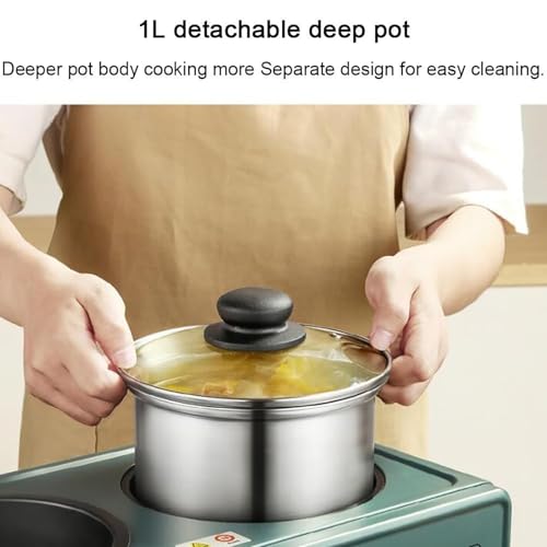 Machine à petit-déjeuner 4 en 1 compacte double face pour sandwichs 1600W