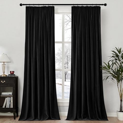 MIULEE Rideaux Velours avec Galon Fronceur 140x260 CM Lot de 2, Belle Luxueux Semi-occultant...