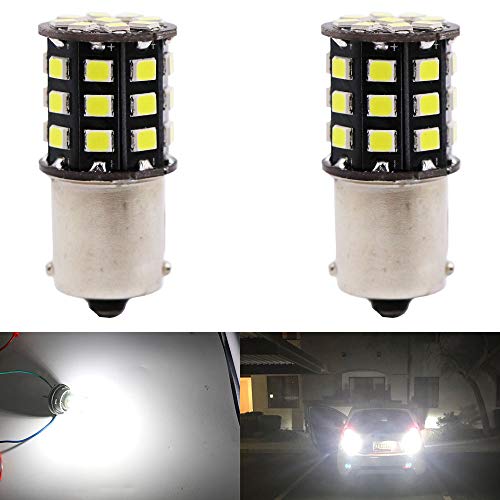 AMAZENAR Paquete de 2 1156 BA15S 1141 1073 7506 1003 Bombillas de Reversa del Coche - 12V-24V Blanco 2835 33 Bombillo de luz LED SMD - Reemplazo de la luz de Reversa de la Caravana Autocaravana RV