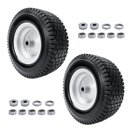 LTNICER (2-Pack) 13x5.00-6 Flat Free Lawn Mower Tire and Wheel