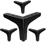 Eidoct Piernas de muebles de 13,5 cm, patas de estilo moderno, patas de metal negro mate para muebles de mesa, armario, sofá, color negro mate