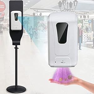 Ontsmettingszuil met sensor, automatische, staande zeepdispenser, 1200 ml, desinfectiedispenser, contactloos…