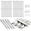 Hiorucet Grill Replacement Parts for Cuisinart GAS9456AS GAS9456ASO, Stainless Steel Grill Grate Burner Tube Heat Plate for Cuisinart Gas Grill Parts, Fits 4 Burner Gas Grill GAS9456AS Parts Cuisinart