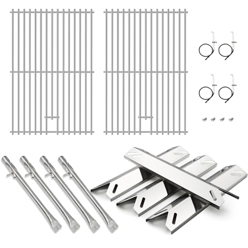 Image of Hiorucet Grill Replacement Parts for Cuisinart GAS9456AS GAS9456ASO, Stainless Steel Grill Grate Burner Tube Heat Plate for Cuisinart Gas Grill Parts, Fits 4 Burner Gas Grill GAS9456AS Parts Cuisinart