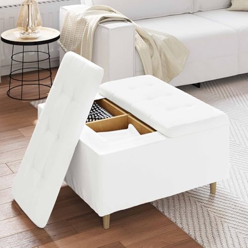 Sous-main de rangement cuir synthétique blanc 80x80x45cm antidérapant - 5