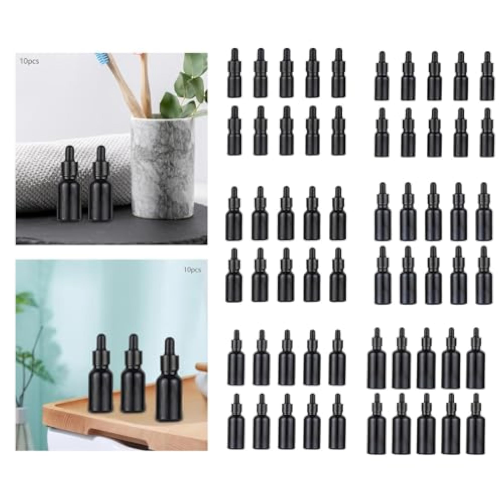 10Pcs Mini Essential Oil Bottles Perfume Vial for Travel, 5ml