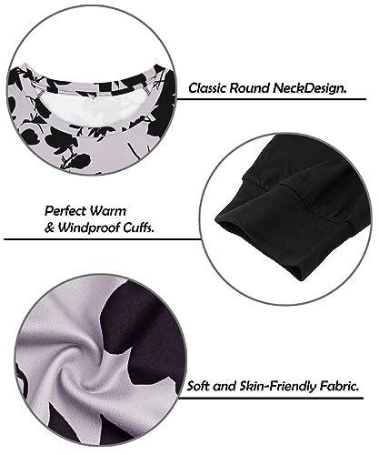 Image of TIYOMI Plus Size Tops for Women Raglan Long Sleeve V Neck T Shirts Casual Color Block Leopard /Floral Tops Winter Tee Shirt