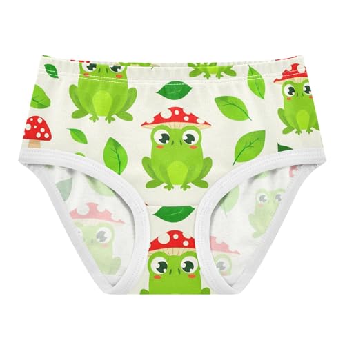 Playful Cute Green Frogs Panties for Girl Toddler Girls Underwear Cotton Funny Kids Undies Briefs 2t