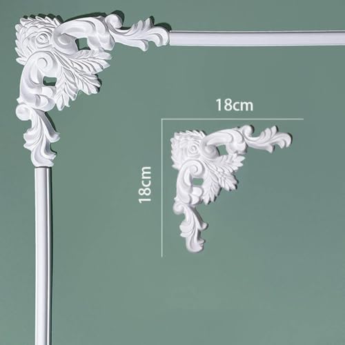 Moulure d'angle florale 18 cm en polyuréthane pour masquer les défauts de plafond - 4