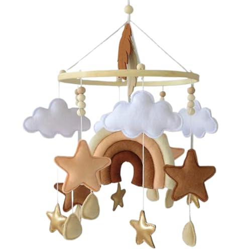 Mobile pour berceau bébé arc-en-ciel chambre style bohème 23x45 cm