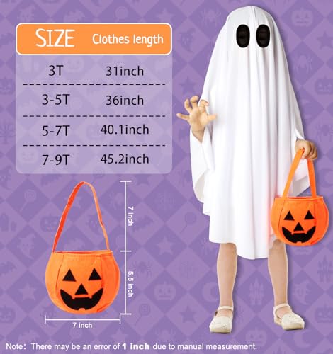 Disfraz de Fantasma para Niños con Bolsa de Calabaza miniatura 6