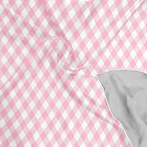 Kigai Square Scarf Pink Gingham Silk Feeling Bandanas for Women Scarves and Wraps Head Scarfs Neckerchief for Spring/Summer/Fall/Winter 23.6 Inch4