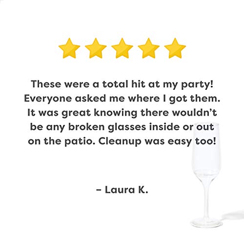 image for TOSSWARE POP 6oz Stemmed Flute SET OF 12, Premium Quality, Recyclable,