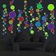 Ambiance Sticker Leuchtender Wandaufkleber für Decke, Kinder, fluoreszierend, bunte Punkte – H65 x L50 cm
